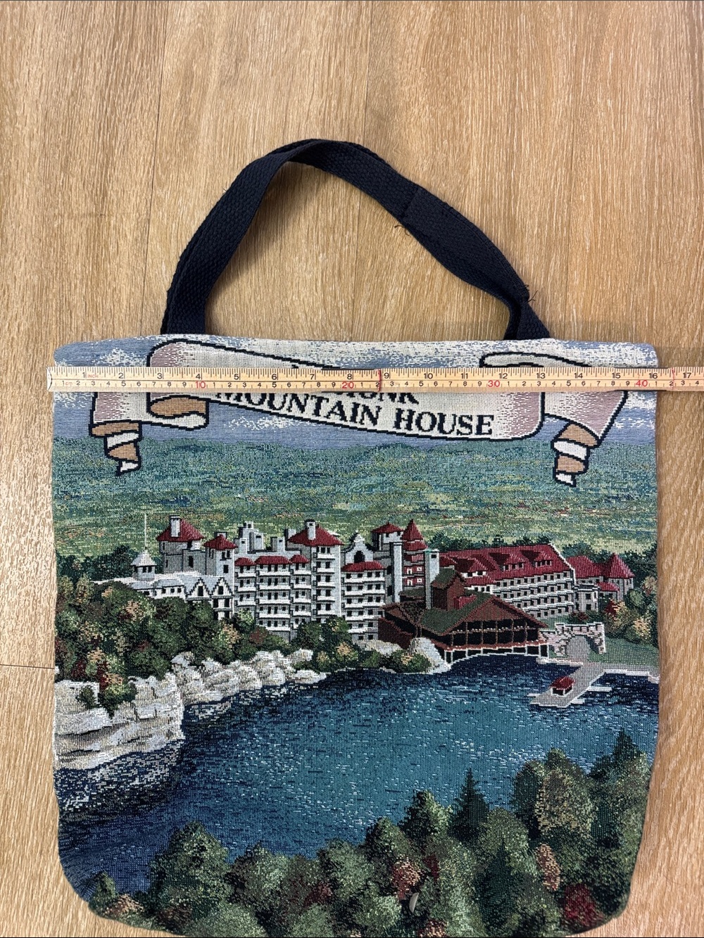 Mohonk Mountain House Victorian Cottagecore Woven Jacquard Tapestry Tote Bag - Picture 6 of 7